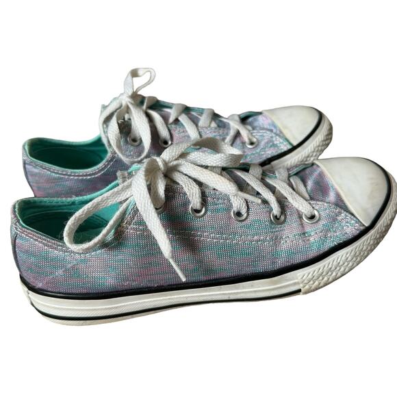 Converse Chuck Taylor All Star Girls Pink Blue Lace Up Round Toe Sneakers Size 3 - Picture 3 of 10